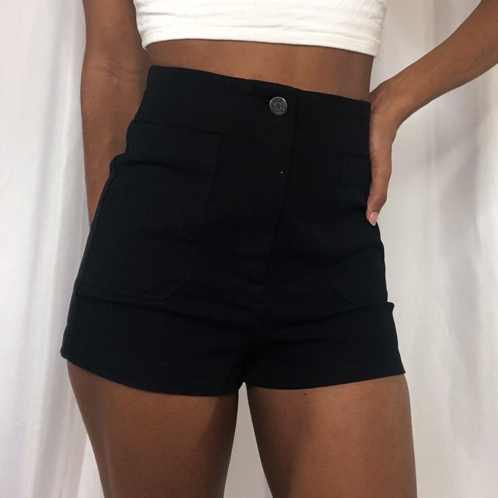 High Waisted Black Shorts
